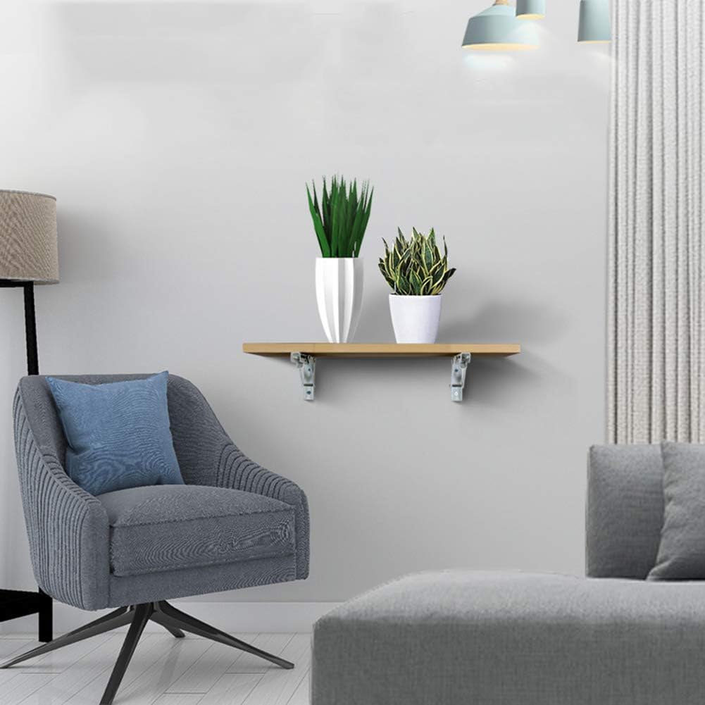 Folding Shelf Brackets 12 Inch, Heavy Duty Stainless Steel Collapsible L Angle Wall Mounted Brackets, DIY Shelves for Table Work Bench Max Load, Pack of 2 with Install Screws