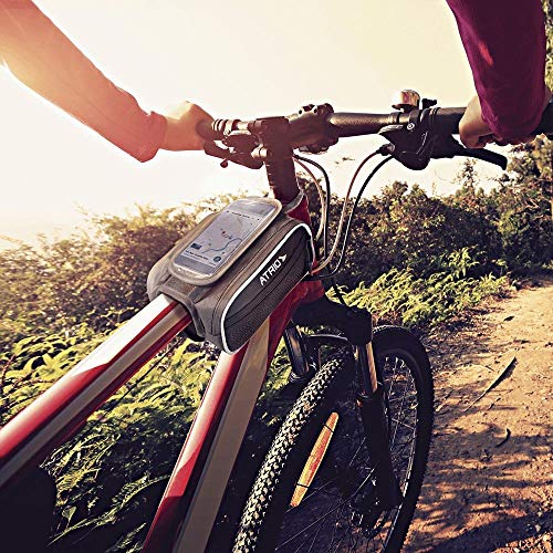 Mini Alforge com Suporte para Celular de até 5,5 Pol. 4 Compartimentos e 3 Velcros de Fixação Preto