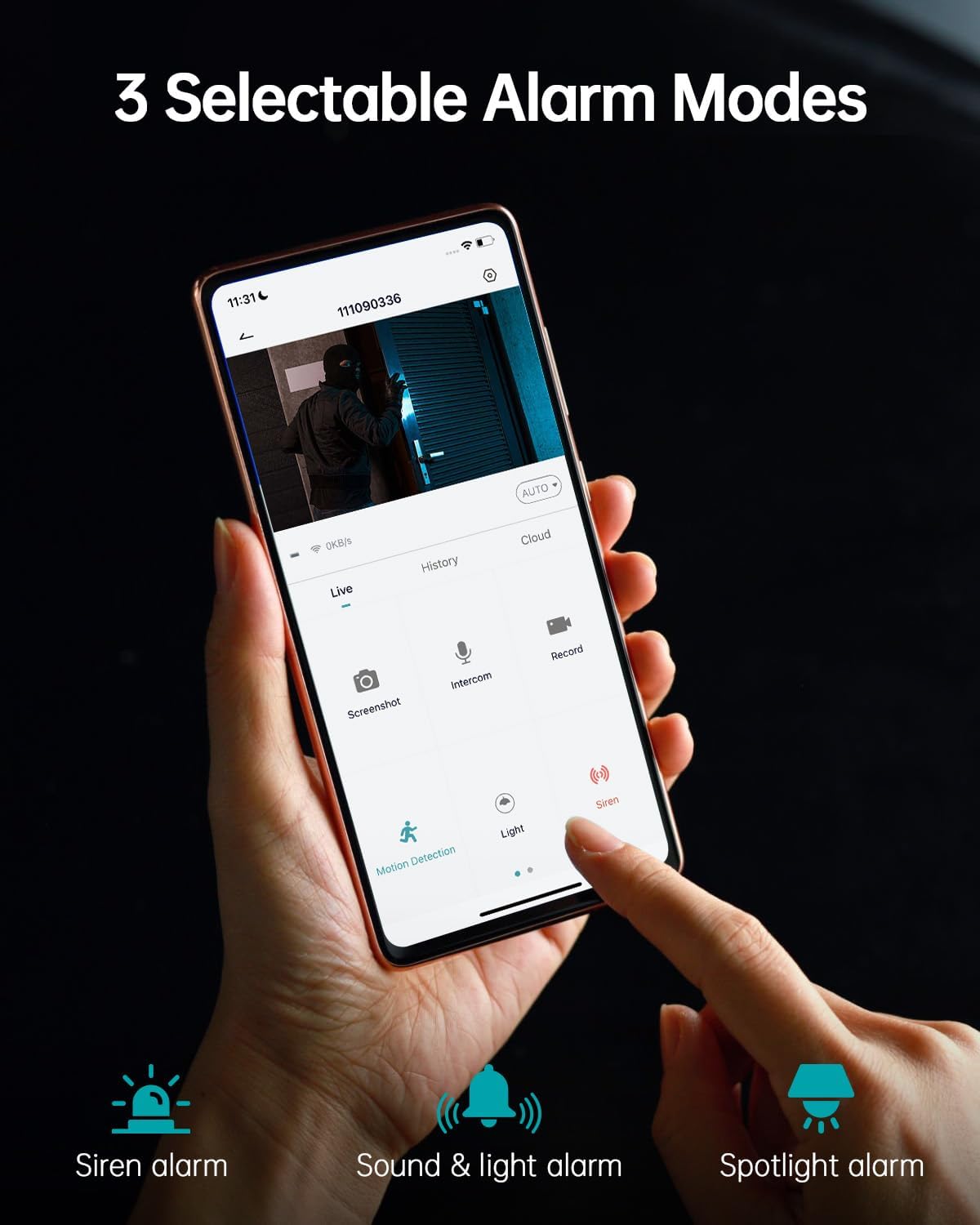 ZUMIMALL camera showing 2.4GHz WiFi connection indicator.