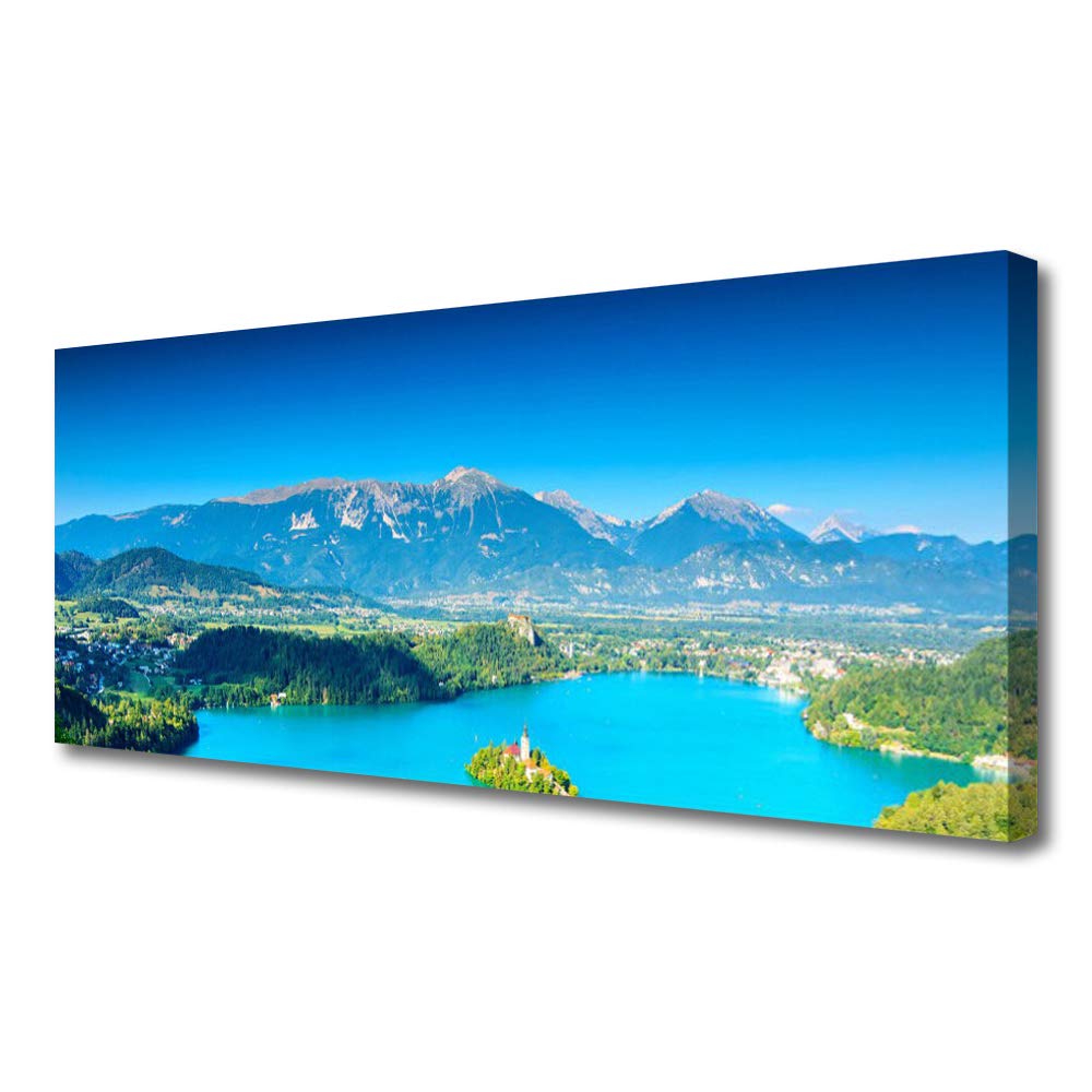 Tableau décoration moderne Mountain Lake en impression sur toile haut de gamme 125x50cm