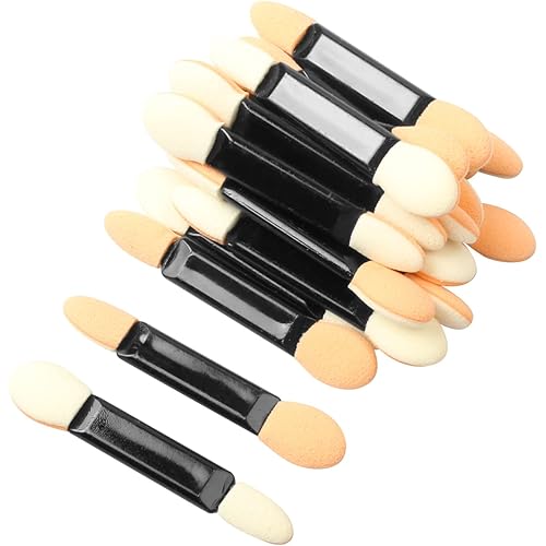 YEEPSYS 20 Pcs Disposable Dual Sides Eye Shadow Brushes Set, Eyeshadow Sponge Applicators with Contain Case , Makeup Brushes Tool for Women,Grils