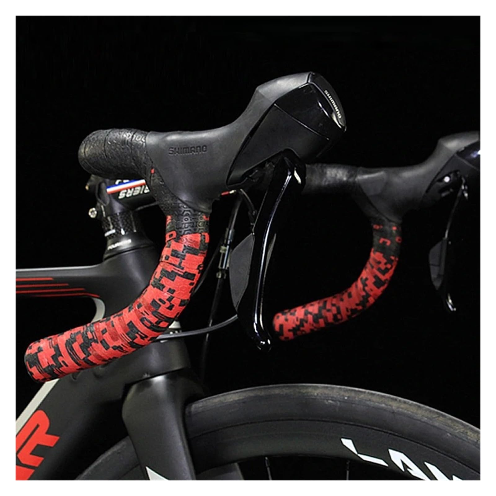 Rutschfestes Lenkerband Motorrad PU-Fahrrad-Lenkerbänder Fortschrittliches Rennrad-Lenkerband Radfahren(Black 1 pair)
