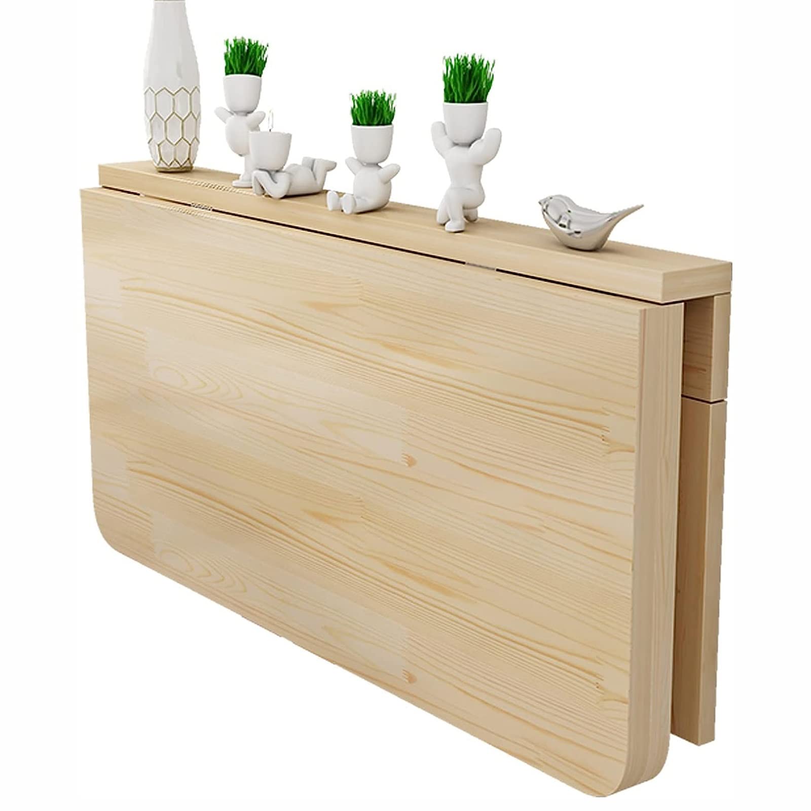 Bureau flottant en bois noble et table murale rabattable au design minimaliste