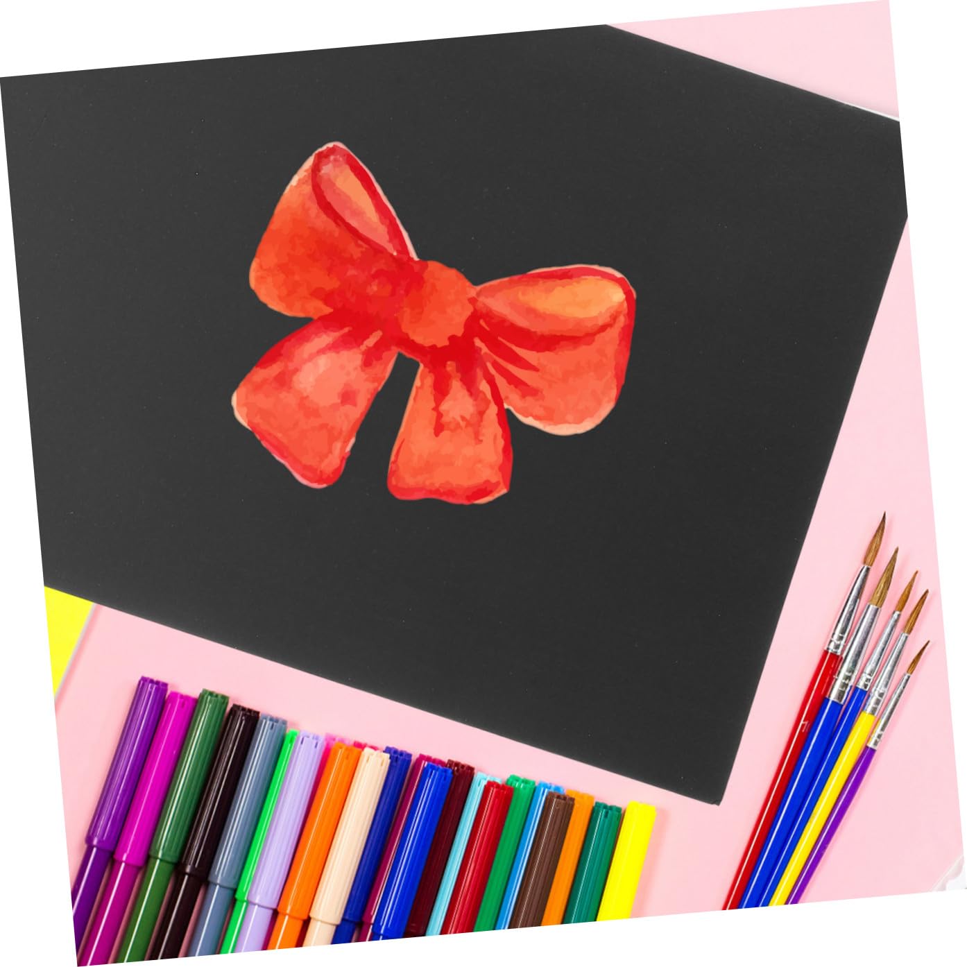 Karton für Kinder A4 50 Blatt Schwarzes Papier zum Zeichnen