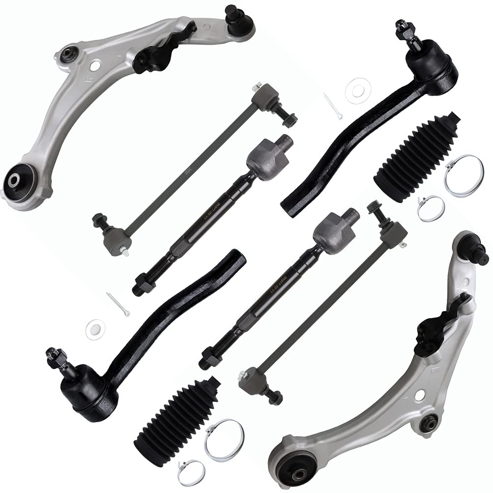 10PCS ASTOU Front Suspension Kit fit for 2009 2010 2011 2012 2013 2014 for Nissan for MAXIMA Lower Control Arm And Ball Joints Sway Bar Links Outer
