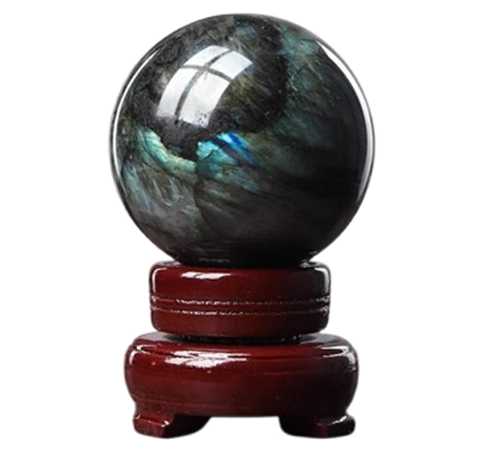 DPURPIWADY Labradorite Sphere Crystal Ball Decor Moonstone Gemstone Ornament Home Decoration Feng Shui,60mm