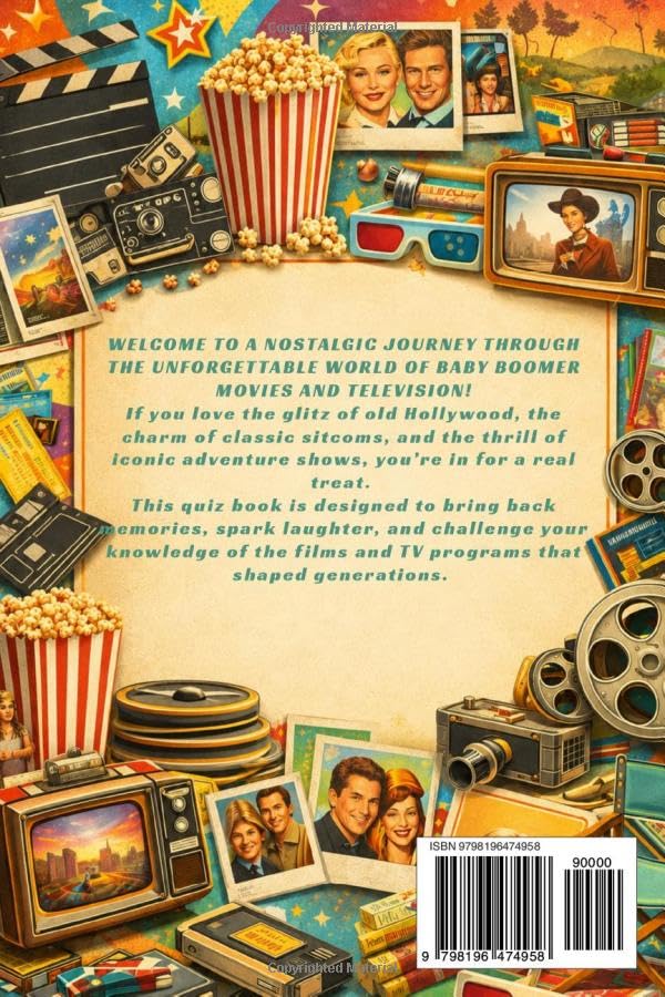 Baby Boomer Classic Movies & TV Shows Trivia Quiz Book: Fun Multiple-Choice Questions About Movie Icons, Classic Sitcoms, and Cult Favorites image 3