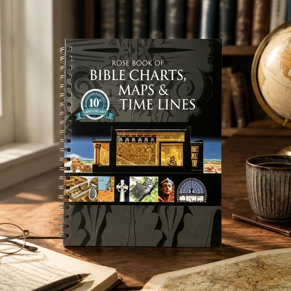 Aekxoeo Rose Book of Bible Charts Maps and Timelines, Full-Color Bible Study Guide, Bibles Charts Maps and Timelines, Journal Bibles Notebook, A Comprehensive Full-Color Reference Guide
