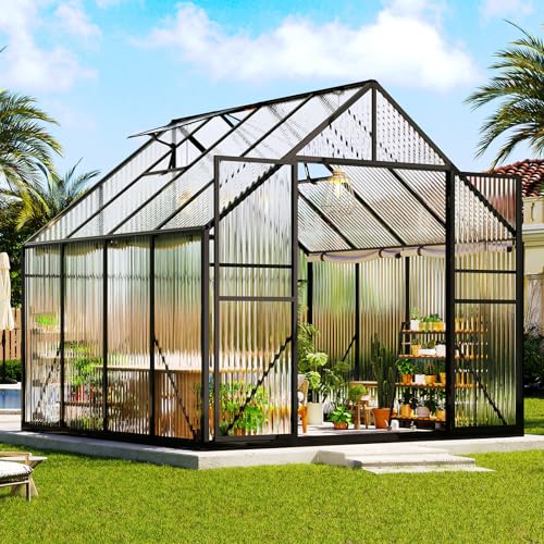 Amerlife 8x8x7 FT Ft Polycarbonate Greenhouse for Outdoors,...