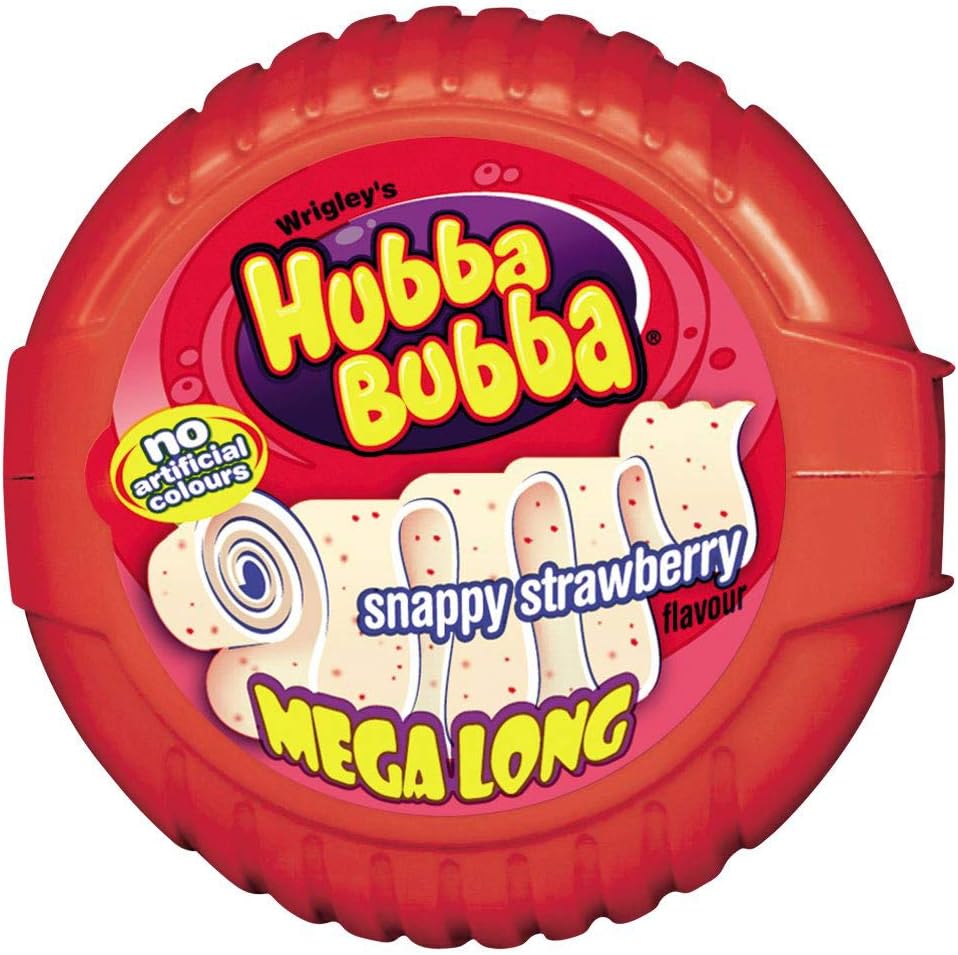 Hubba Bubba Strawberry Mega Long Bubble Gum, 56g