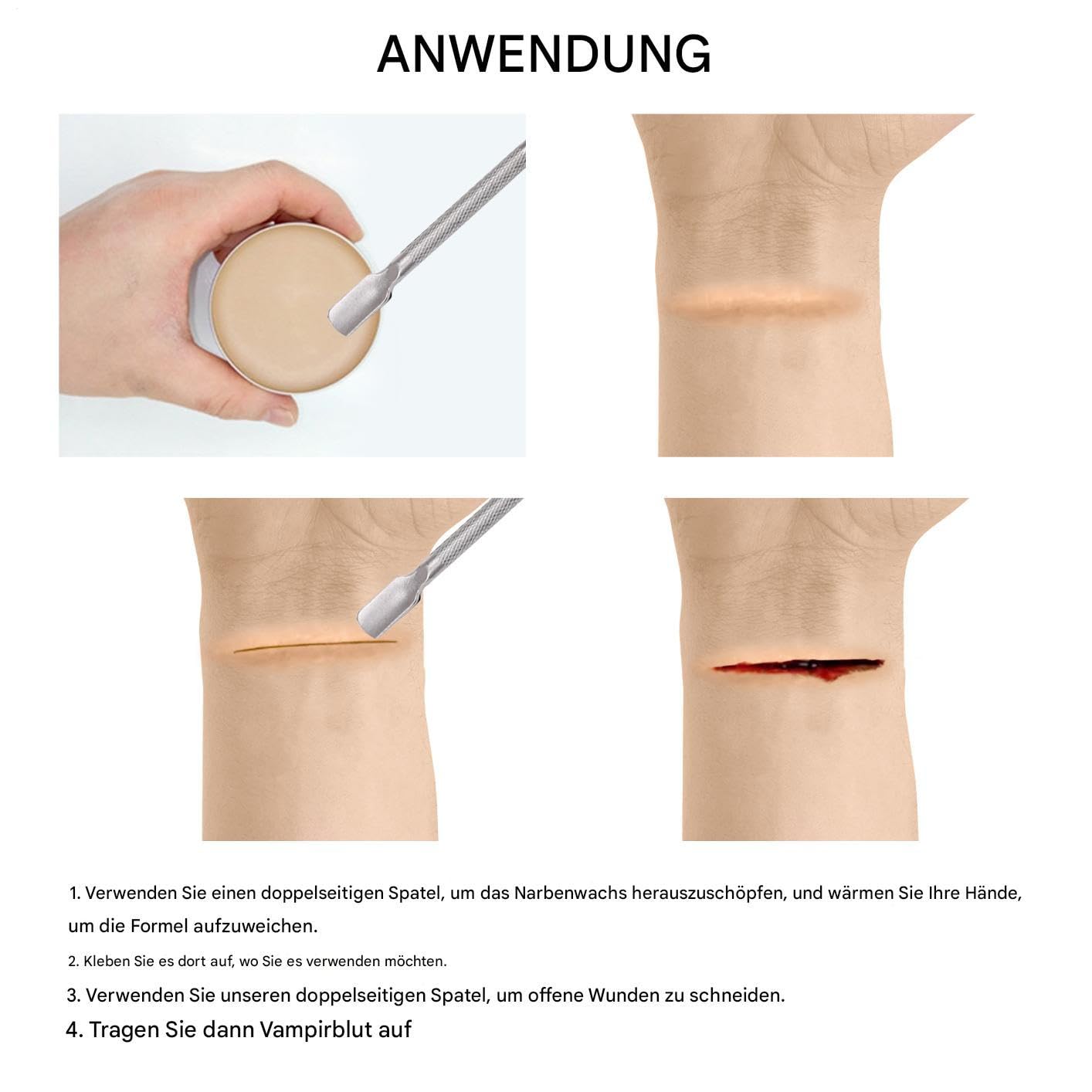 Halloween Make-up 2-in-1 Fake-Modelliermasse und Grusel-Körperbemalung