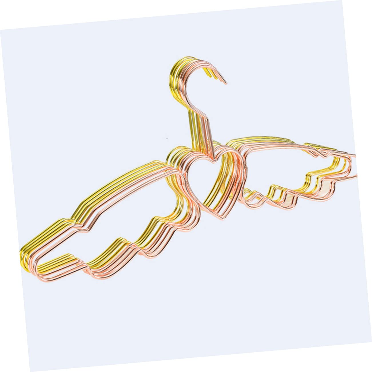 Unomor Metal Closet Hangers Heart Shape Clips Dress Hangers Hooks for Multiple Clothes Anti-Slip Design