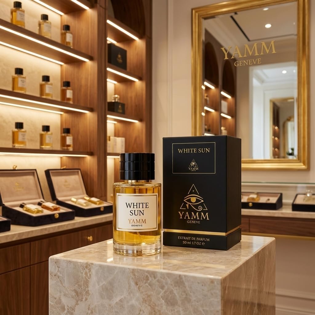 White Sun – Extrait de Parfum Mixte – Pistache & Coco – 50 ml | Accord floral solaire riche et crémeux, à la tenue durable, avec pistache, fleurs blanches, coco et ambre.