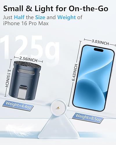 Miniatura 3 de Ventilador de cintura con clip en aire frío, mini ventilador portátil ligero alimentado por batería, pequeño cinturón de camisa personal portátil