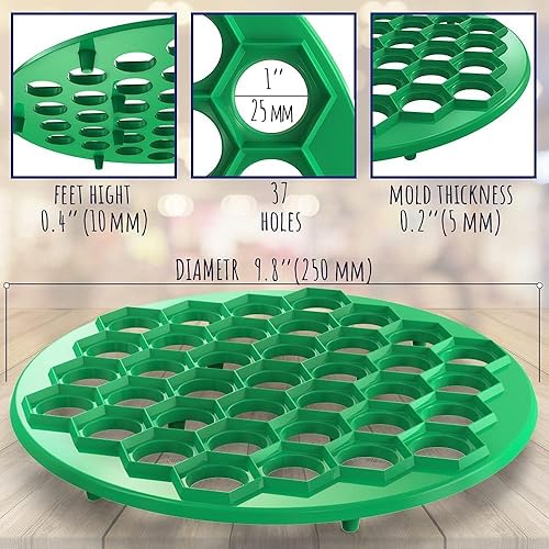 Vista 13 de Ravioli & Empanada Maker - Prensa de molde resistente de 14 ranuras para albóndigas caseras, pierogi, pasteles, samosas, turnos y más - Herramienta