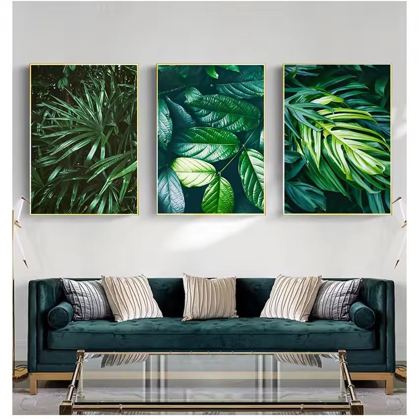 Affiches botaniques lot de 3 toiles 60x70cm motif nature tropicale