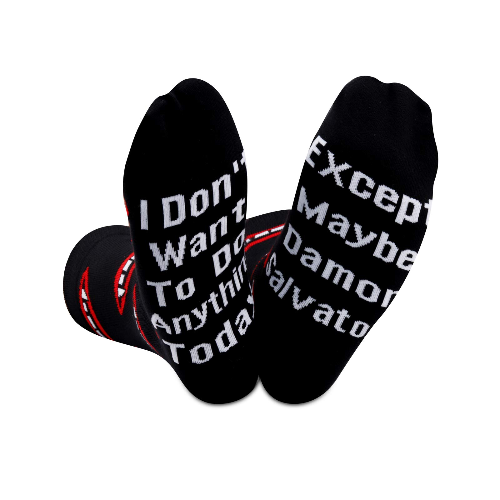 Jtouk Men's Damon Salvatore Eu Vampire Tv Show Inspired Gift I Don't Want To Do Anything Today Except Maybe Damon Salvatore Socks For Damon Salvatore Fans (Damon Salvatore Eu)
