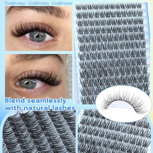Image of Wispy Lash Clusters Natural Lashes Clusters Wispy Eyelash Clusters CD Curl Cluster Eyelash Extensions DIY Individual Lashes Invisible Band Lash Extension Fluffy Eyelashes Clusters