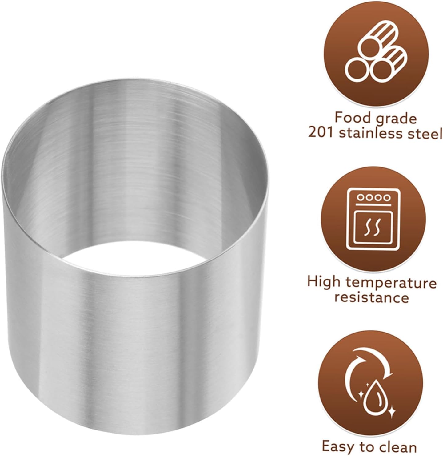 12pcs Stainless Steel round Cake Rings 5x5x5cm Mousse Baking Molds Creative Baking Tools for Dessert and Pastry Making