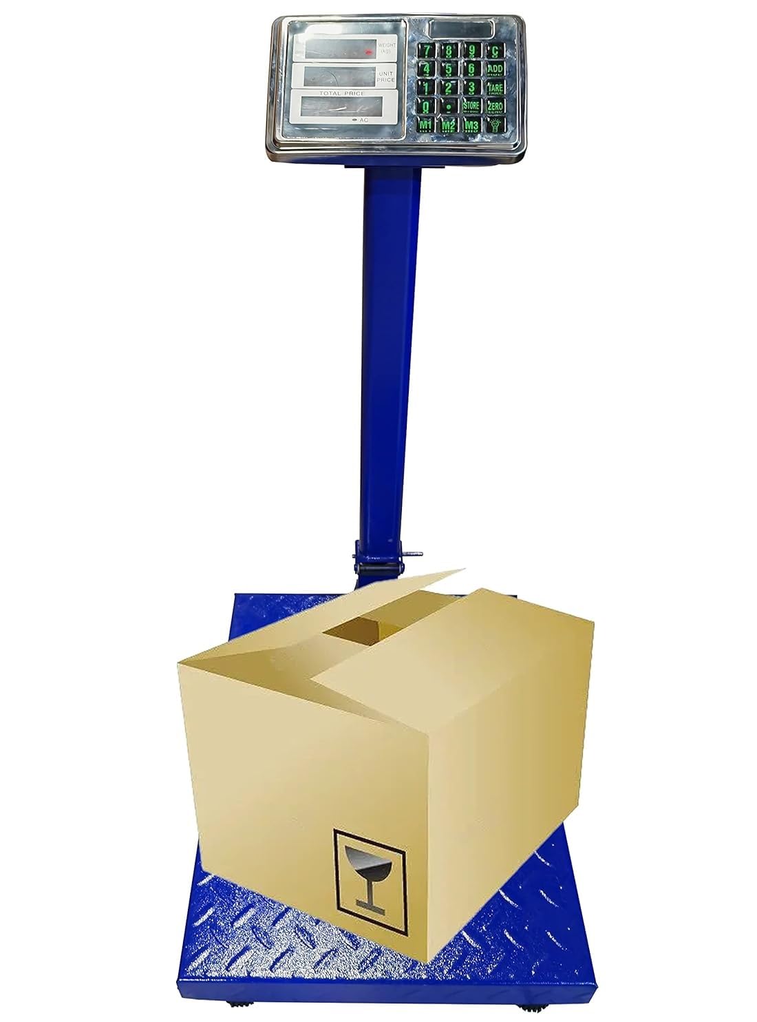 Industrial Digital Platform Weight Scale, Accurate KG Price Calculator, High-Definition Display, Foldable, Rechargeable for Weighing Luggage, Packages, Shipping (500Kg)