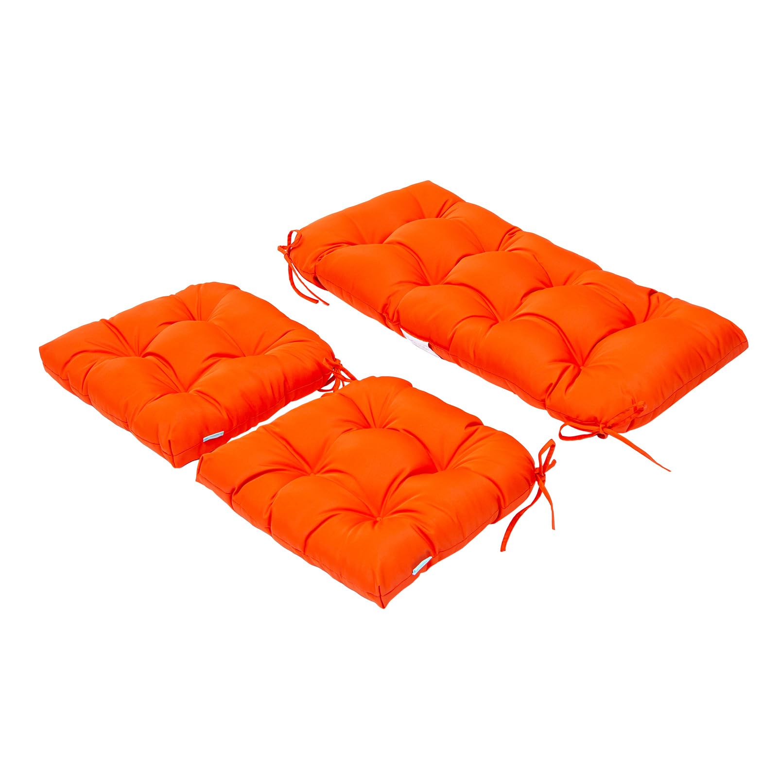 QILLOWAY Outdoor/Indoor Patio Wicker Seat Cushions with Ties Group Loveseat/Two U-Shape Cushions for Patio Furniture,Wicker Loveseat,Bench,Porch,Patio