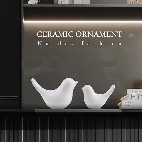 Miniatura 9 de Notakia Estatuas de pájaros blancos pequeños, decoración del hogar, adornos decorativos de estilo moderno para decoración de sala de estar,