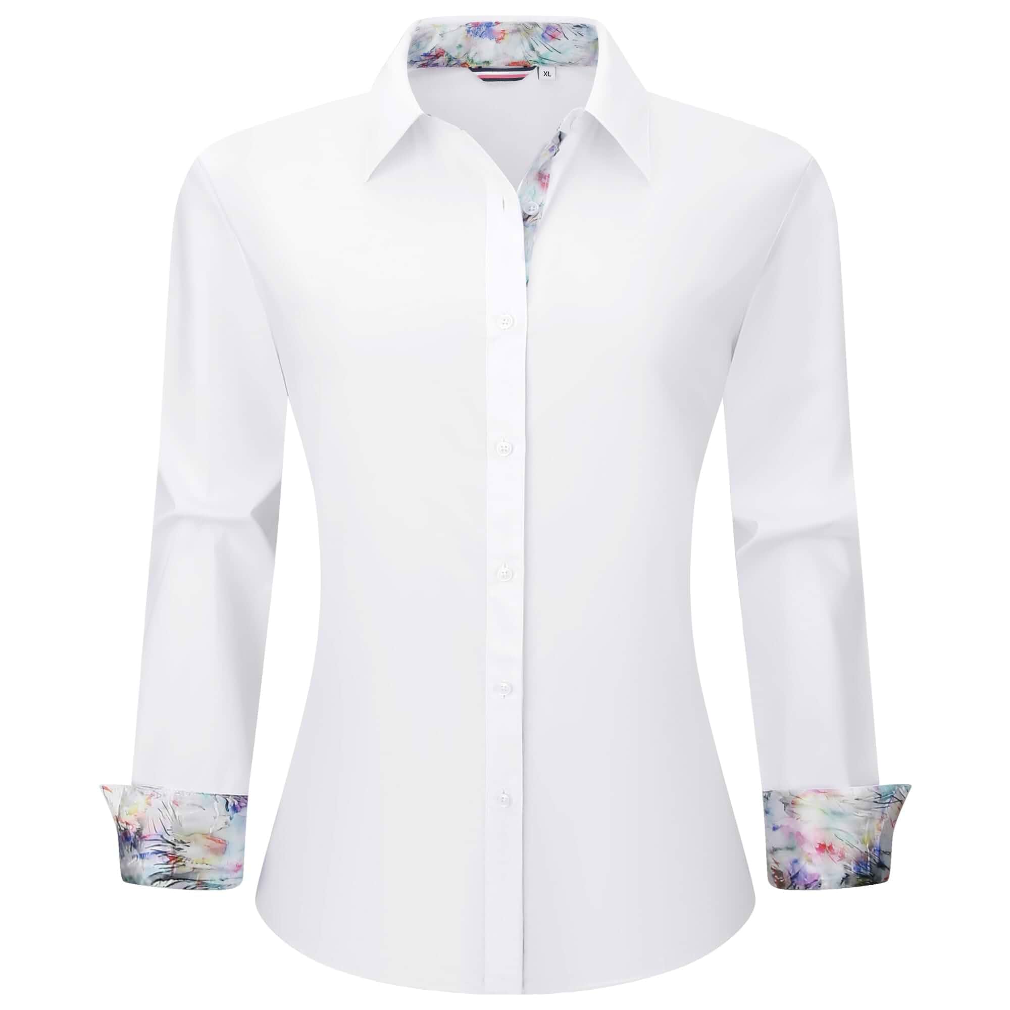 WARHORSEE Womens Cotton Button Down Dress Shirts Long Sleeve Work Shirt Work Blouses for Women With Stretch Fabric; Easy Care & Wrinkle Free; Perfect for Business Casual, Office, and Daily Wear.