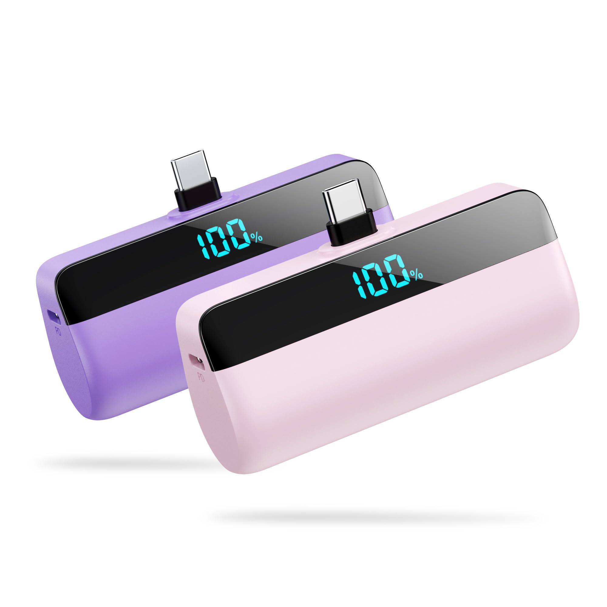 [2-Pack] Mini Portable Charger for iPhone 17/16 Series, Upgraded 5200mAh 3A PD Fast Charging USB C Power Bank, Travel Essential Battery Pack for iPhone 17/17 Pro Max/Air/16/15 Series Samsung Android