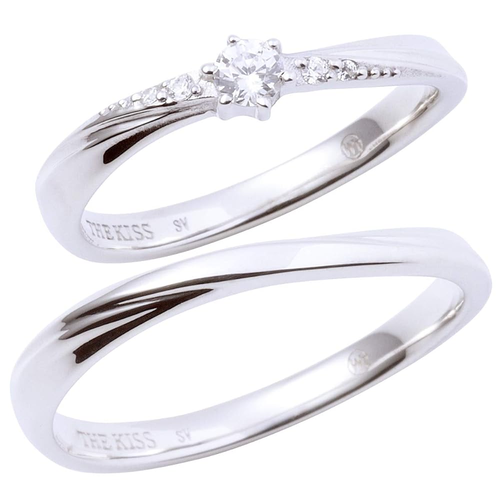 THE KISS シルバー ペア リング セット sr1555wuas-1556cb.jpg