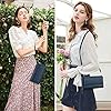 HKCLUF Geldbörse Damen Echtem Leder Wristlet Clutch Handy Portemonnaie Kartenhalter RFID-blockierende Handgelenkstaschen mit Schultergurt geliefert Dunkelblau #1