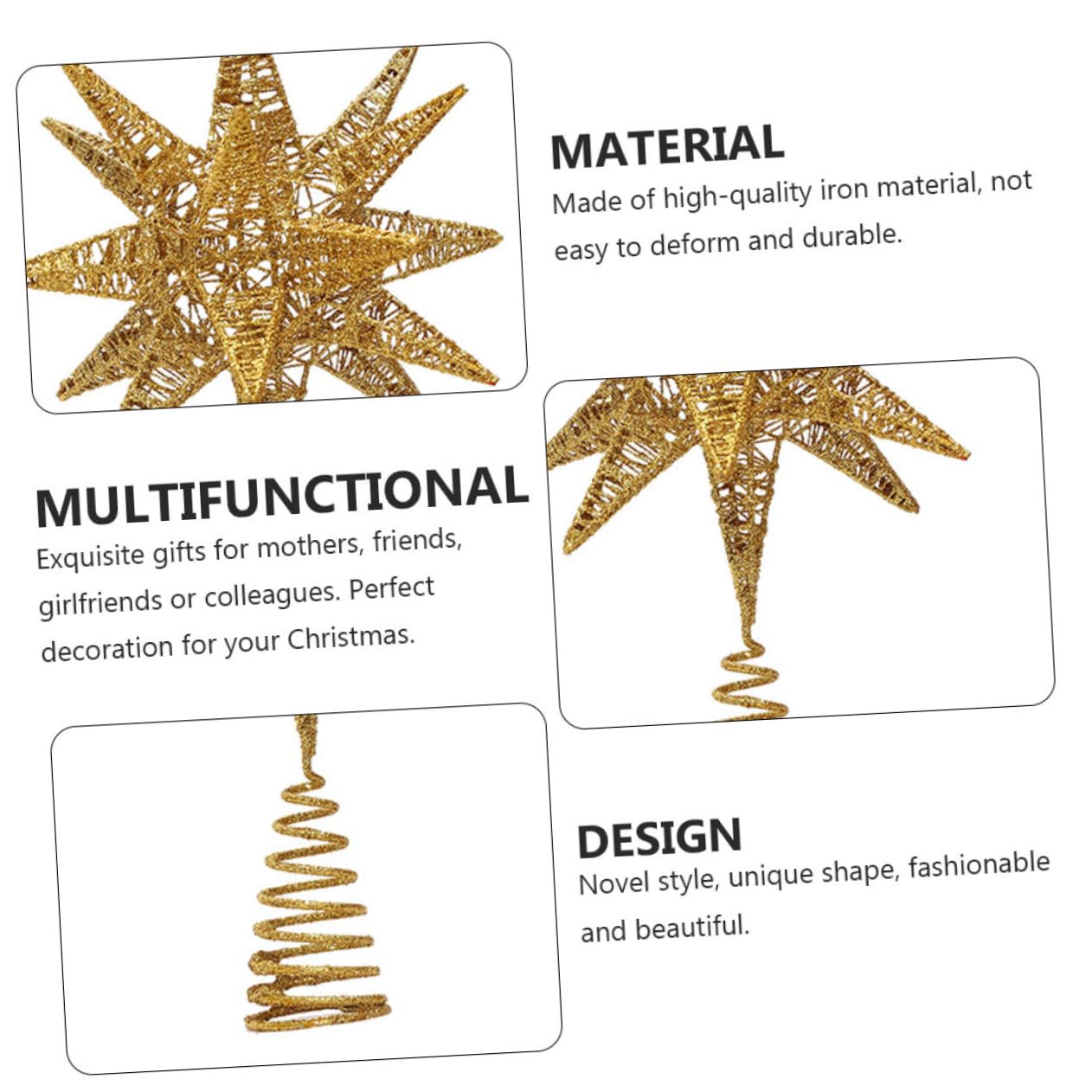 MAGICLULU 1pezzi Decorazione Natalizia Forma di Stella Oggetto Decorativo per Finestre Articolo per Festival Accessorio per Albero di Natale