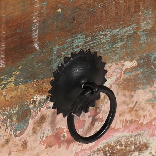 Miniatura 24 de vidaXL Escritorio de madera maciza, escritorio de estilo industrial con 2 cajones, marco de acero duradero, muebles multifuncionales de oficina en