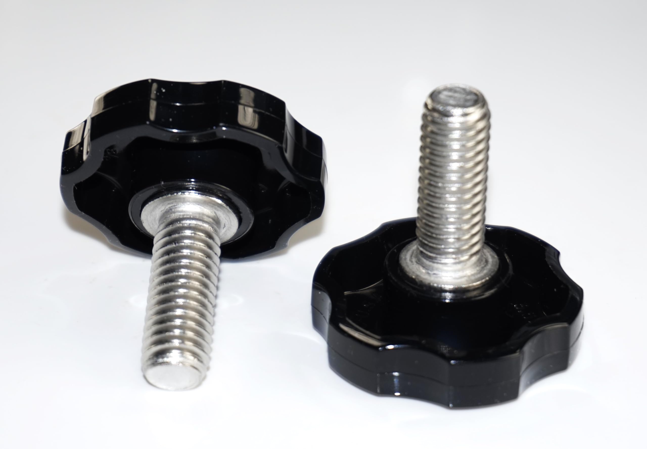 3/8"-16 x 1 Thumb Screw Stainless Steel – Black Rosette Plastic Knob - Standard/Coarse Thread Thumbscrew Length of Bolt is 1" – Made in The USA -