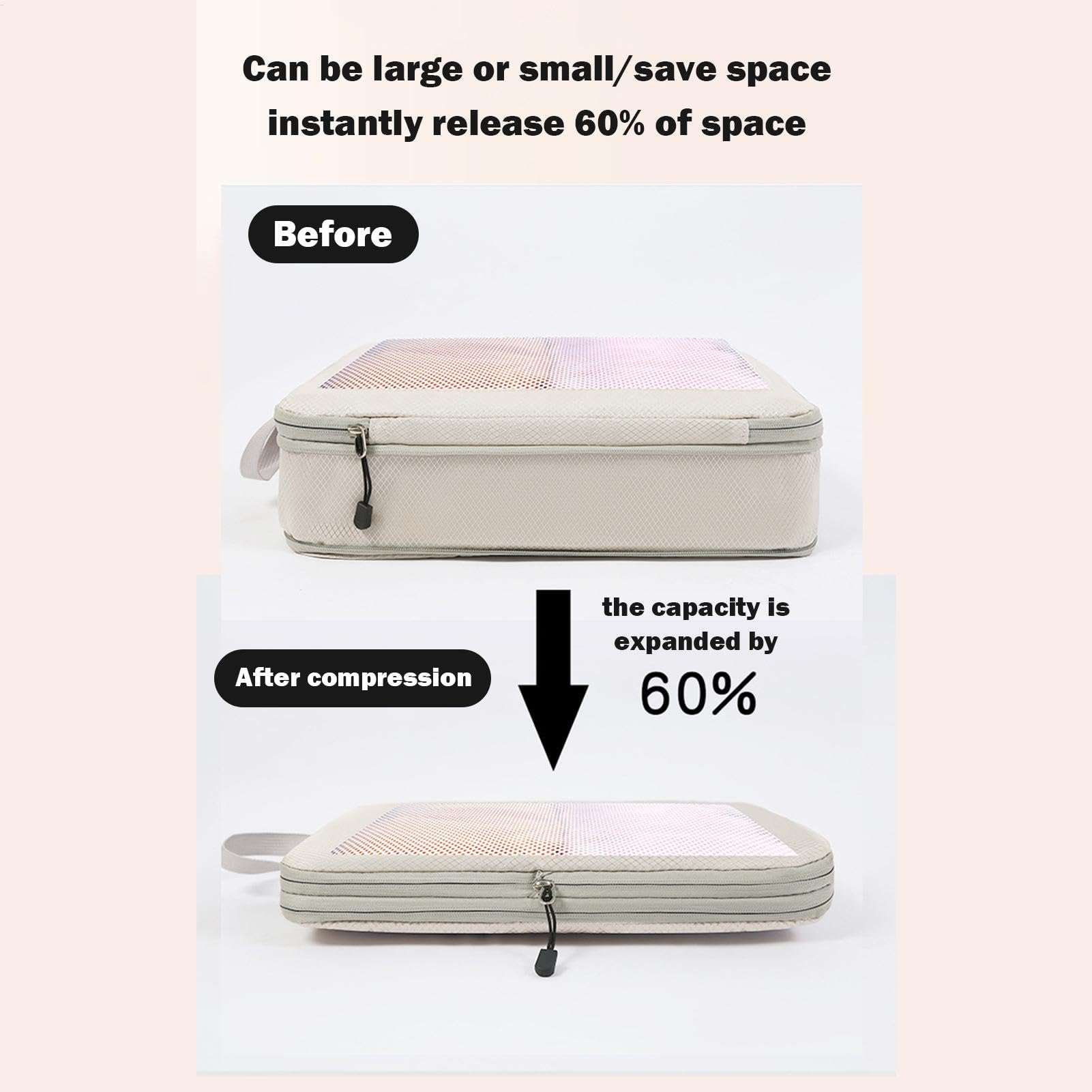 Borse organizer, borse da viaggio a compressione, set di 8 tasche | impermeabili per imballaggio, cubo organizzatore con cerniera per vestiti in valigie e bagagli
