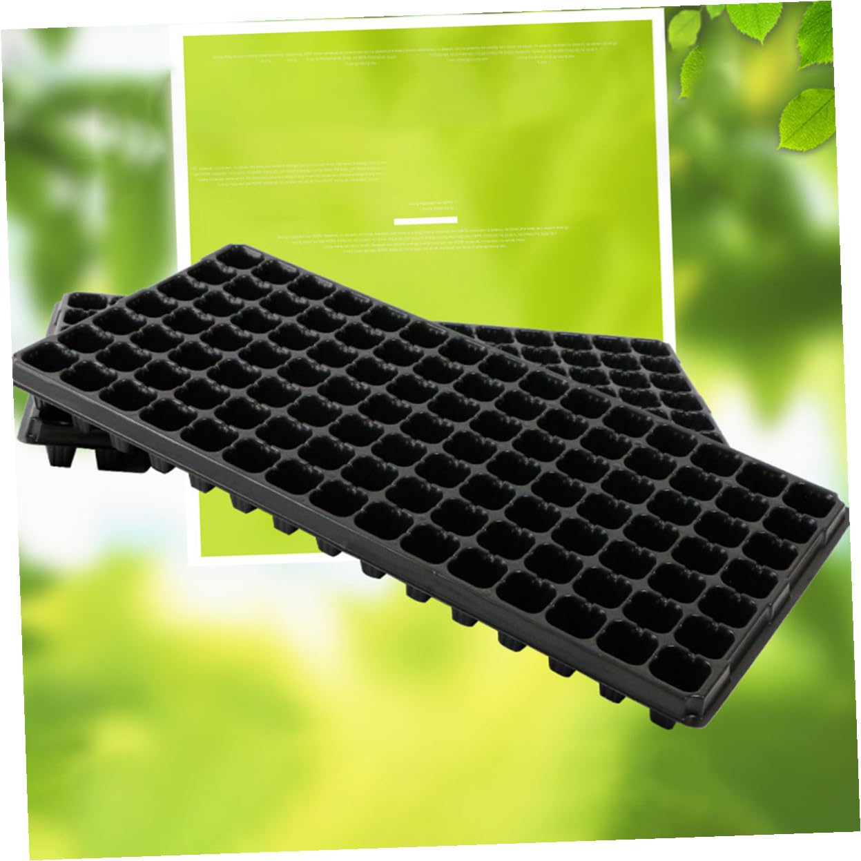 Vassoio per Germogli da 10 Pezzi, Piastra Fori 105 Celle, Coltivatore per Semina in Plastica Nera 60 G, per Giardinaggio Domestico, Balcone e Fai da Te