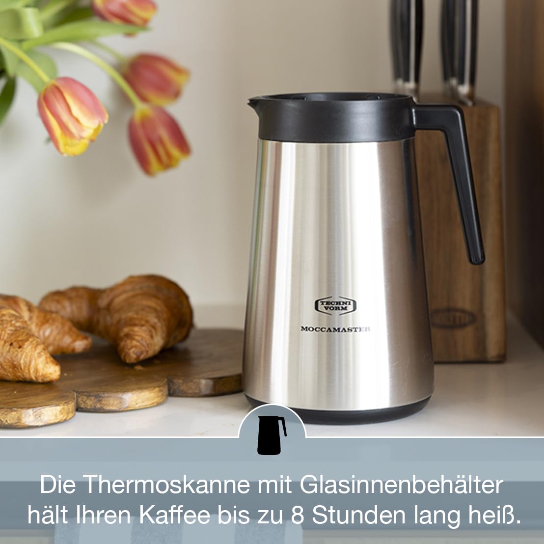 Moccamaster KBGT, Filterkaffeemaschine, Thermoskanne, Polished Silver, 1.25L