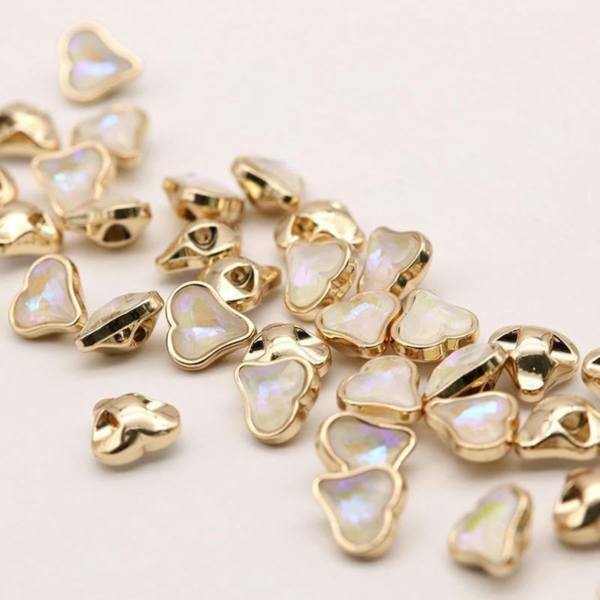 11 mm 50 pezzi serie cuore pesca CRYSTAL bottoni a forma di cuore dorato con strass in metallo per cucire bottoni con gambo strass-cuore CRYSTAL rosso-50 pezzi 11 mm