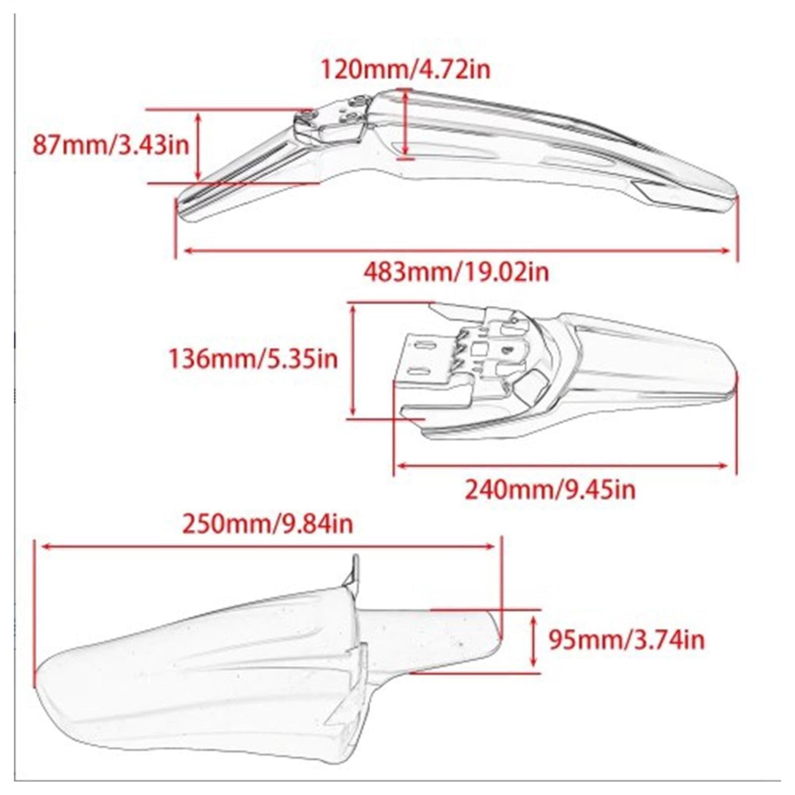 Set Parafango Bici - SetParafango Parafango - Modifica Bici Da Cross Elettrica - Set ParafangoPosteriore Ammortizzatore Anteriore Posteriore | Parafanghi Ammortizzatori Per Fuoristrada Elettrici Per