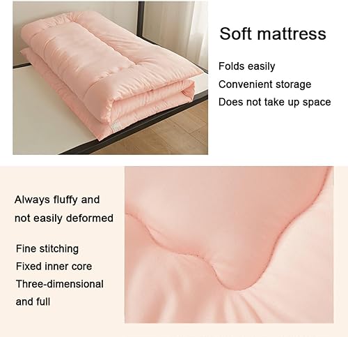 Miniatura 3 de Colchón de piso, futón japonés grueso individual, colchón portátil para dormir, colchón plegable enrollable, para adultos y estudiantes, colchón de