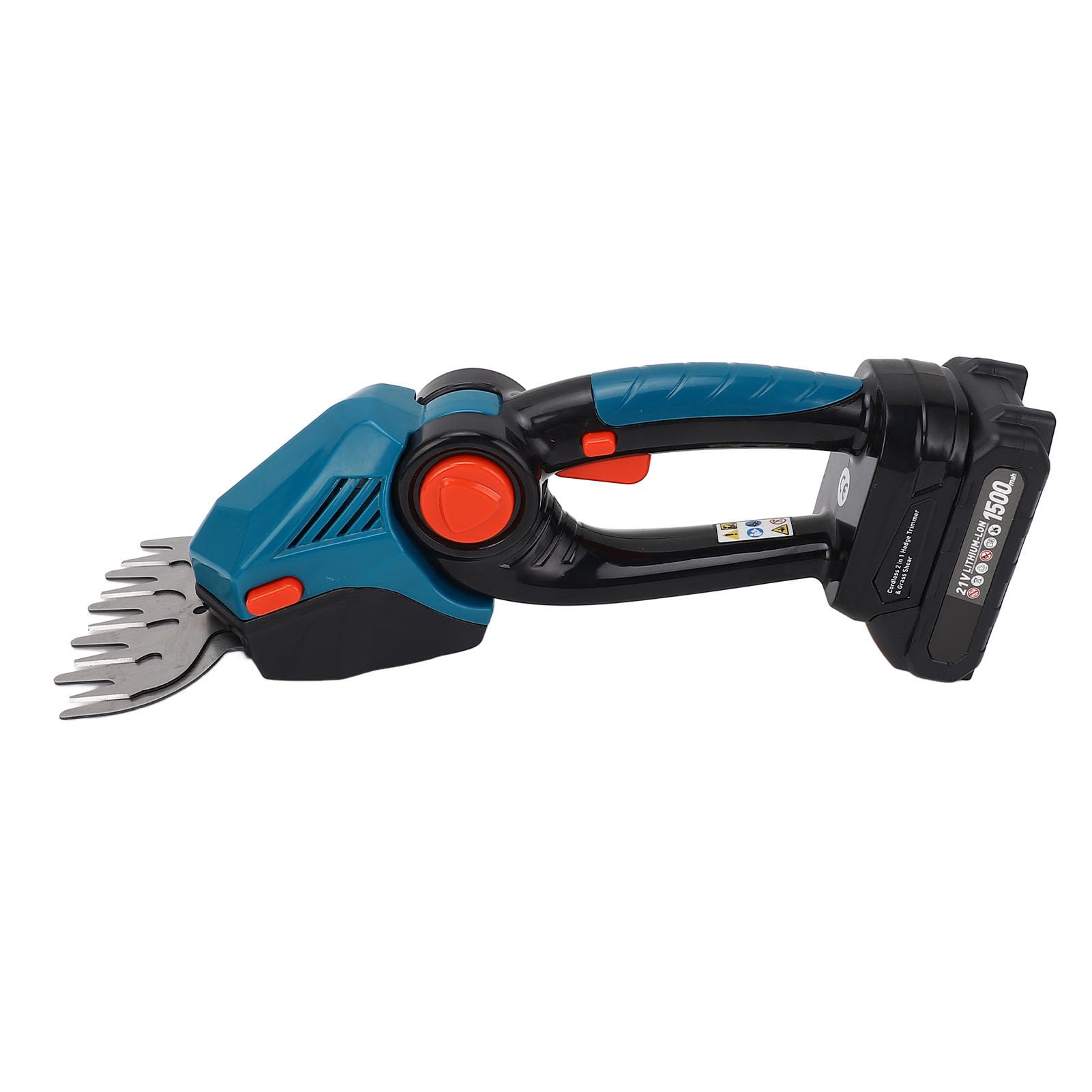 Cuchillas Intercambiables de 130 mm y 220 mm - Kit de Cortasetos y cortacésped inalámbrico - Herramienta de Recorte Manual con batería de 21 V 1500 mAh con Cargador - Motor de