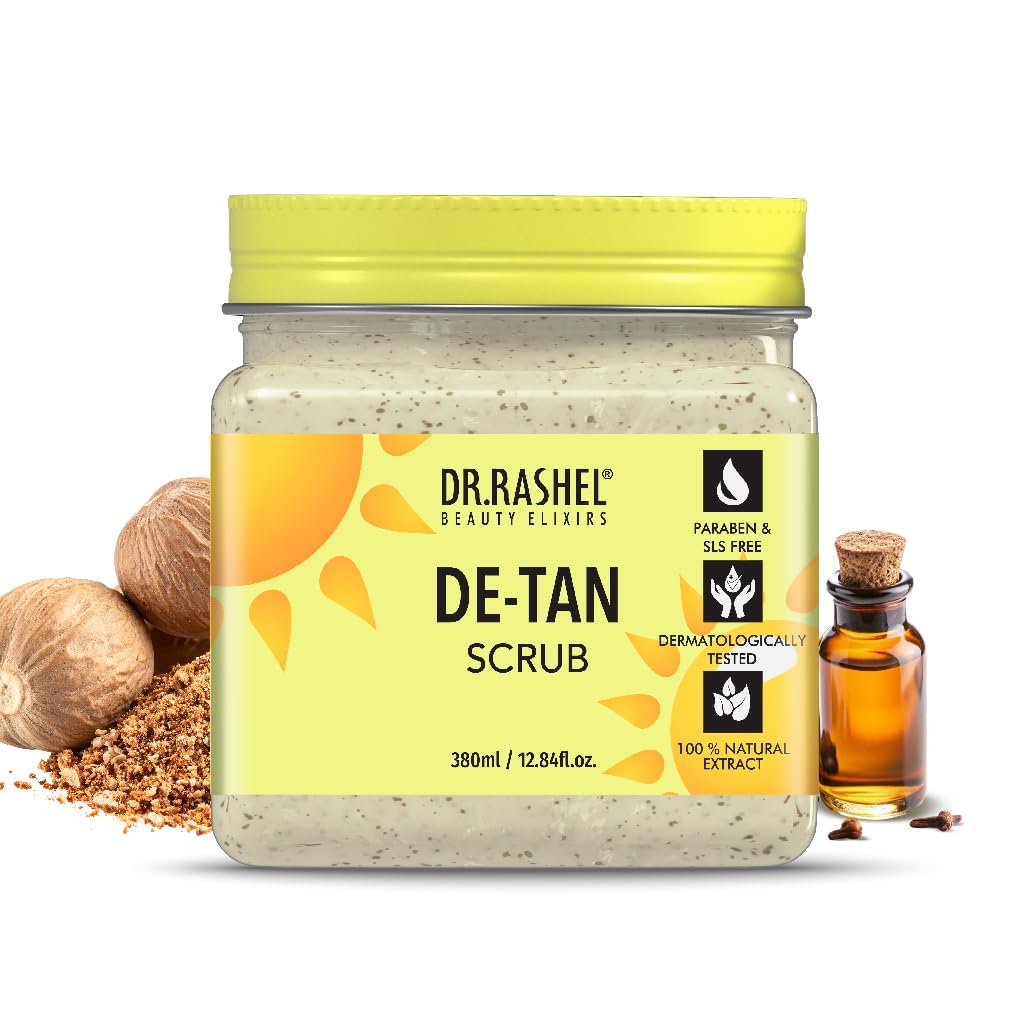 DR.RASHEL De-Tan Scrub For Face & Body (380 Ml) | Revitalizing Tan Removal || Cleanser,Dead Skin|| Blackhead Remover For Deep Exfoliation Scrub-image-18