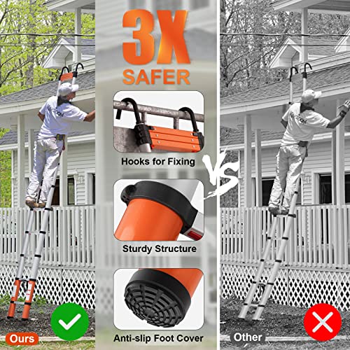 Luisladders Aluminum Telescoping Ladder Telescopic Extension Ladder 330 Pound Capacity One-Button Retraction thumb #4