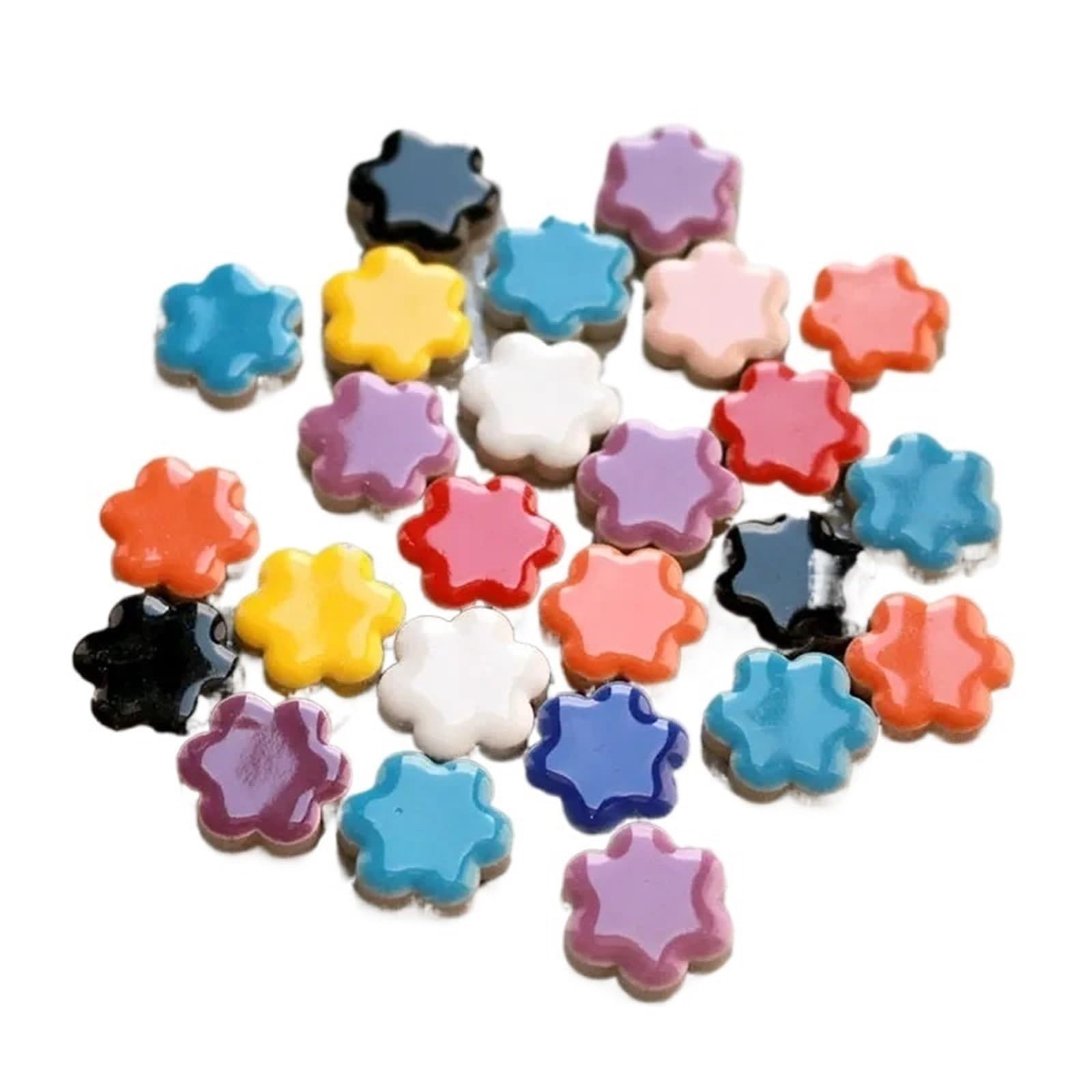 Xulvoz Flower Mosaic Tiles 300G Porcelain Mosaic Tiles Diy Craft Ceramic Tile Making Materials Hobby Pieces Bulk Heart Shape Star