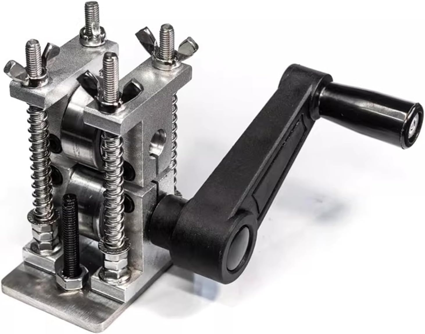 Manual Jewelry Press, Handmade DIY Inlay Silver Copper Wire Pressing Machine, Adjustable Thickness, Tainless Steel DIY Making Tool, Hand Crank Jewelry Rolling Mill, for Pressing Gold Silver Brass