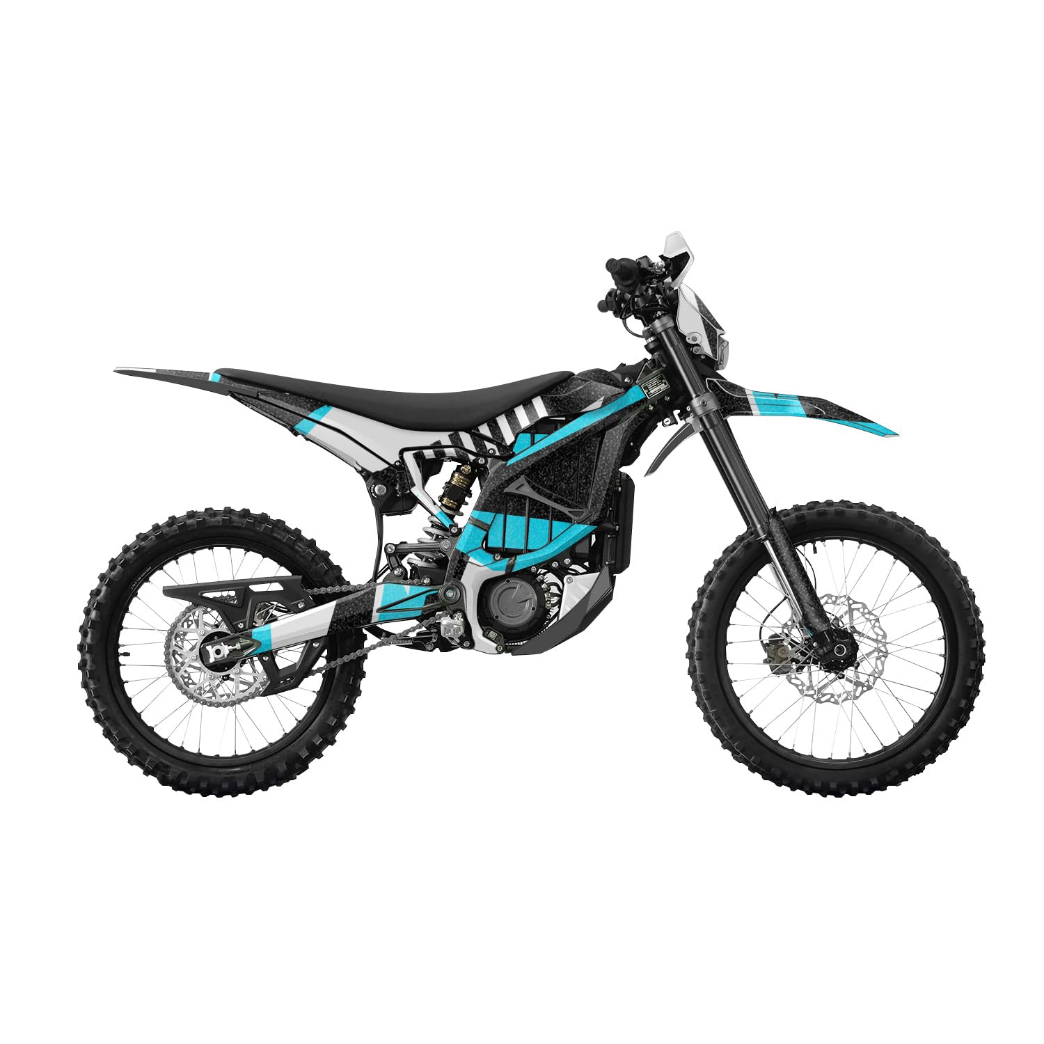 Glossy Glitter Surron Ultra Bee Graphics Kit Wrap - Bars and Bolts Cyan - Sur-Ron Skin - Premium 3M Vinyl Protective Wrap Decal Cover - Easy to Apply | Crafted in The USA by MightySkins