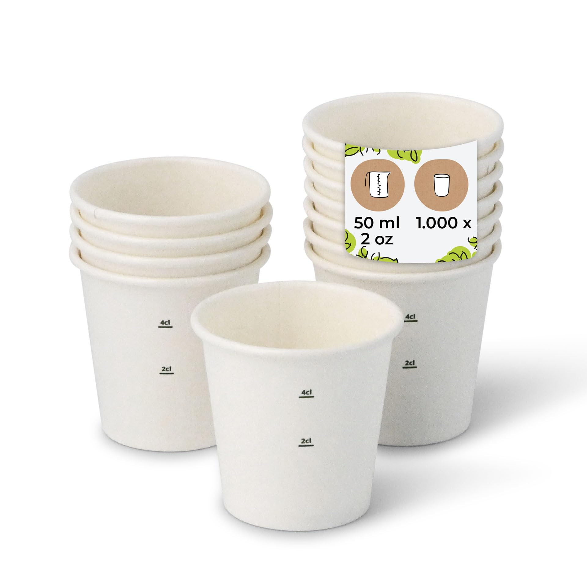 BIOZOYG Bicchieri di cartone 1000 pezzi 50 ml / 2 oz, 50 mm - Bicchieri usa e getta per caffè - Bicchieri di cartone per bevande calde - Alternativa ai bicchieri di polistirolo, bicchieri di carta