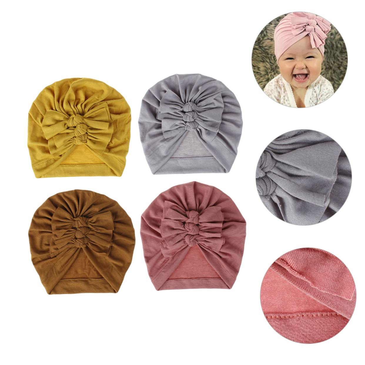 LIFKOME Tope De Cobertura Gorra De Niño Sombrero De Algodón del Hospital Turbante Niño Gorro Bebe Recien Nacido Sombrero Bebe Niños Arco Sombreros Gorro De Bebé De Algodón