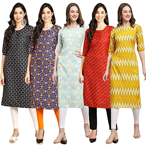 Image of Pinkmint Women's Crepe Digital Print Straight Kurta (D-353-345-369-360-370)