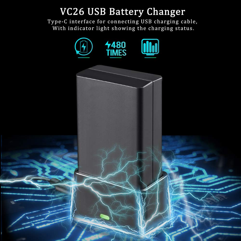 GODOX VC26 Batterie Ladegerät für Godox V1 V1N V1S V1C V1F V1O Blitzgerät mit rundem Kopf Speedlite (V1CHARGER26)