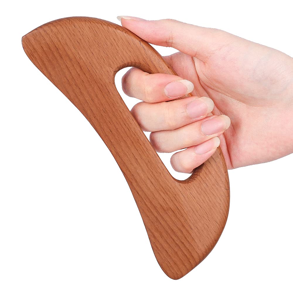 Scienlodic Gua Sha Massage Tool,Wood Therapy Massage Tools,Lymphatic Drainage Tool Anti Cellulite Massager,Scraping Board,guasha Tool for Body Shaping Neck Back Muscle Scraper Tool (Carbonization)